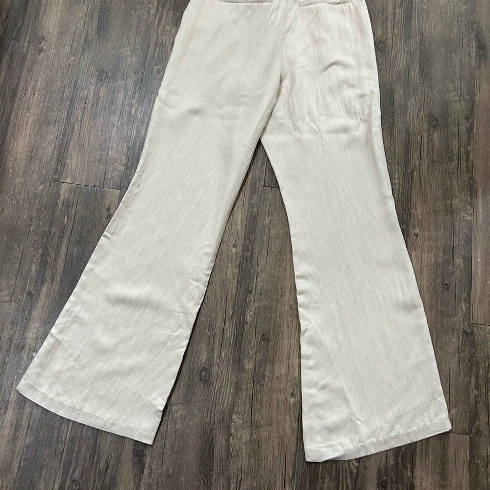 HM Beige Wide Leg High Waist Dress Pants Trousers Size 12 NWT 1155580‎ - Picture 4 of 4